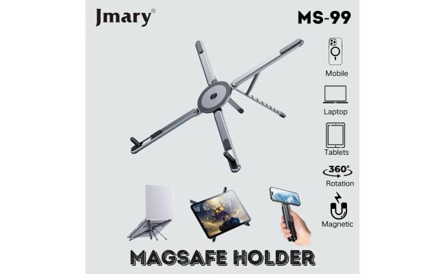 Jmary  3 in 1 Aluminum Magnetic Laptop, Tablets, Mobile Stand Adjustable - Space Gray